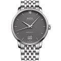 Mido Mido Baroncelli Big Date M027.426.11.088.00  M0274261108800 механические мужские часы серый циферблат, браслет нержавеющая сталь — вид спереди