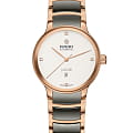 Rado Rado Centrix Automatic Diamonds R30019722 Automatic R30019722 механические женские часы белый циферблат, браслет высокотехнологичная керамика + нержавеющая сталь с pvd покрытием — вид спереди