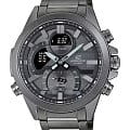 Casio Casio Edifice ECB-30DC-1BDF (ECB-30DC-1B) ECB ECB-30DC-1B кварцевые мужские часы черный циферблат, браслет сталь с ip покрытием — вид спереди