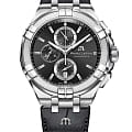 Maurice Lacroix Maurice Lacroix Aikon Chronograph AI1018-SS001-330-1  AI1018-SS001-330-1 кварцевые мужские часы черный циферблат, браслет кожаный — вид спереди