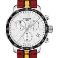 Tissot Tissot Quickster Chronograph NBA Miami Heat T095.417.17.037.08 Quickster T0954171703708 кварцевые мужские часы белый циферблат, браслет тканевый — вид спереди