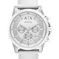 Armani Exchange Armani Exchange Cayde  AX1325  AX1325 кварцевые мужские часы белый циферблат, браслет силикон — вид спереди