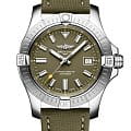Breitling Breitling Avenger Automatic 43 A17318101L1X1  A17318101L1X1 механические мужские часы зеленый циферблат, браслет кожа + текстиль — вид спереди