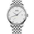 Mido Mido Baroncelli Power Reserve M027.428.11.013.00  M0274281101300 механические мужские часы белый циферблат, браслет кожаный — вид спереди