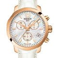 Tissot Tissot Quickster Chronograph T095.417.36.117.00 Quickster T0954173611700 кварцевые женские часы  белый циферблат, браслет кожаный — вид спереди