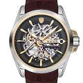Wainer Wainer WA.25677-F  WA.25677-F механические мужские часы  зеленый циферблат, браслет кожаный — вид спереди