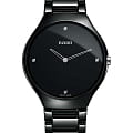 Rado Rado True Thinline Diamonds R27741712  R27741712 кварцевые мужские часы черный циферблат, браслет керамика — вид спереди
