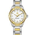 TAG Heuer TAG Heuer Aquaracer WAY1453.BD0922  WAY1453.BD0922 кварцевые женские часы белый циферблат, браслет нержавеющая сталь + золото 18к — вид спереди