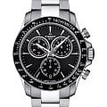 Tissot Tissot V8 Quartz Chronograph T106.417.11.051.00 V8  T1064171105100 кварцевые мужские часы черный циферблат, браслет нержавеющая сталь — вид спереди