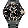 Citizen Citizen Attesa BU0065-64E  BU0065-64E кварцевые мужские часы черный циферблат, браслет титановый c dlc покрытием — вид спереди