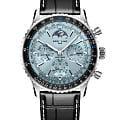 Breitling Breitling Navitimer B19 Chronograph 43 Perpetual Calendar PB1920251C1P1  PB1920251C1P1 механические мужские часы голубой циферблат, браслет кожаный — вид спереди