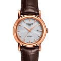 Tissot Tissot Carson Automatic Lady 18K Gold T907.007.76.031.00 Carson T9070077603100 механические женские часы белый циферблат, браслет кожаный — вид спереди