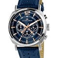 Jacques Lemans Jacques Lemans 1-1645i  1-1645i кварцевые мужские часы  синий циферблат, браслет кожа + текстиль — вид спереди