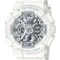 Casio Casio G-Shock GMA-S120VA-7ADR (GMA-S120VA-7A)  GMA-S120VA-7A электронные женские часы серебристый циферблат, браслет пластик — вид спереди