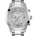 Guess GUESS W0668G7  W0668G7 кварцевые мужские часы серебристый циферблат, браслет нержавеющая сталь — вид спереди