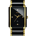 Rado Rado Integral Diamonds R20204712  R20204712 кварцевые мужские часы  черный циферблат, браслет сталь + pvd + керамика — вид спереди