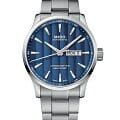 Mido Mido Multifort Chronometer 1 M038.431.11.041.00  M0384311104100 механические мужские часы синий циферблат, браслет нержавеющая сталь — вид спереди