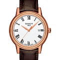 Tissot Tissot Carson T085.410.36.013.00 Carson T0854103601300 кварцевые мужские часы белый циферблат, браслет кожаный — вид спереди
