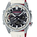 Casio Casio Edifice ECB-S100HR-1A ECB ECB-S100HR-1AER кварцевые мужские часы  циферблат, браслет кожаный — вид спереди