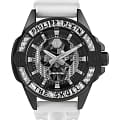 Philipp Plein Philipp Plein The Skull Carbon Fiber PWAAA1822  PWAAA1822 кварцевые мужские часы черный циферблат, браслет силикон — вид спереди