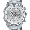 Casio Casio Collection MTP-E510D-7AVDF (MTP-E510D-7A)  MTP-E510D-7A кварцевые мужские часы серебристый циферблат, браслет нержавеющая сталь — вид спереди