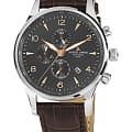 Jacques Lemans Jacques Lemans 1-1844ZK  1-1844ZK кварцевые мужские часы серый циферблат, браслет кожаный — вид спереди