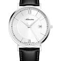 Adriatica Adriatica Pairs A1294.5263Q  A1294.5263Q кварцевые мужские часы серебристый циферблат, браслет кожаный — вид спереди