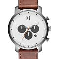 MVMT MVMT Chrono 28000011-D  28000011-D кварцевые мужские часы белый циферблат, браслет кожаный — вид спереди