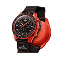 Оригинальные часы Swatch Swatch x Omega Bioceramic Moonswatch Mission on Earth: Lava SO33O100 кварцевые калибр механизма  общий вид