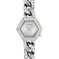 Philipp Plein Philipp Plein The Hexagon Groumette PWWBA0123  PWWBA0123 кварцевые женские часы серебристый циферблат, браслет нержавеющая сталь — вид спереди