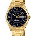 Casio Casio Collection MTP-V006G-1CUDF (MTP-V006G-1C)  MTP-V006G-1C кварцевые мужские часы черный циферблат, браслет нержавеющая сталь с ip-покрытием — вид спереди