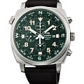 Orient Orient TT17004F (FTT17004F)  FTT17004F механические мужские часы  зеленый циферблат, браслет кожаный — вид спереди