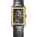 Longines Longines DolceVita L5.255.6.75.2  L52556752 кварцевые женские часы  черный циферблат, браслет кожаный — вид спереди