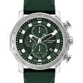 Lee Cooper Lee Cooper LC07631.377  LC07631.377 кварцевые мужские часы зеленый циферблат, браслет каучук — вид спереди