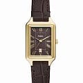 Fossil Fossil Raquel ES5367  ES5367 кварцевые женские часы коричневый циферблат, браслет кожаный — вид спереди