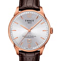 Tissot Tissot Chemin des Tourelles Powermatic 80 T099.407.36.037.00 Chemin des Tourelles T0994073603700 механические мужские часы белый циферблат, браслет кожаный — вид спереди