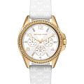 Michael Kors Michael Kors Pilot MK7372  MK7372 кварцевые женские часы белый циферблат, браслет силикон — вид спереди