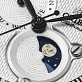 Orient Orient Sun & Moon RA-AK0008S механические мужские часы часы крупный план белый циферблата