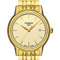 Tissot Tissot Carson T085.410.33.021.00 Carson T0854103302100 кварцевые мужские часы желтый циферблат, браслет карбон + полимер — вид спереди