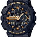 Casio Casio G-Shock GMA-S140M-1ADR (GMA-S140M-1A) лимитированной серии GMA-S140M-1A электронные женские часы черный циферблат, браслет пластик — вид спереди