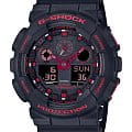 Casio Casio G-Shock GA-100BNR-1A GA-100 GA-100BNR-1A электронные мужские часы цветной циферблат, браслет пластик — вид спереди