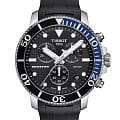 Tissot Tissot Seastar 1000 Chronograph T120.417.17.051.02 Seastar 1000 T1204171705102 кварцевые мужские часы  черный циферблат, браслет каучук — вид спереди