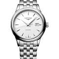 Longines Longines Flagship L4.374.4.18.6  L43744186 механические женские часы белый циферблат, браслет нержавеющая сталь — вид спереди
