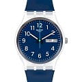 Swatch Swatch Gent Standard GE725  GE725 кварцевые женские часы синий циферблат, браслет силикон — вид спереди