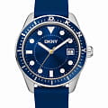 DKNY DKNY Crosby Sport DK1G050P0025  DK1G050P0025 кварцевые мужские часы синий циферблат, браслет силикон — вид спереди