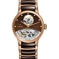 Rado Rado Centrix Automatic Diamonds Open Heart R30248712 Automatic R30248712 механические женские часы  коричневый циферблат, браслет сталь + pvd + керамика — вид спереди