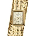 Fossil Fossil Raquel ES5302  ES5302 кварцевые женские часы белый циферблат, браслет нержавеющая сталь с ip-покрытием — вид спереди