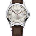 Victorinox Victorinox ALLIANCE 241907  241907 кварцевые мужские часы серебристый циферблат, браслет кожаный — вид спереди
