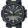 Casio Casio ProTrek PRG-650YL-3DR PRG PRG-650YL-3DR кварцевые мужские часы серый циферблат, браслет кожаный — вид спереди