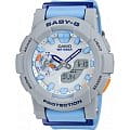 Casio Casio Baby-G BGA-185-2A  BGA-185-2A кварцевые женские часы белый циферблат, браслет пластик — вид спереди
